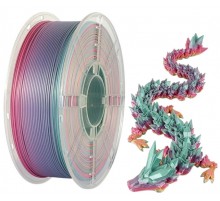 PLA Silk пластик для 3D принтера 1 кг 1,75 мм, Kingroon, HC258 Candy Silk Rainbow
