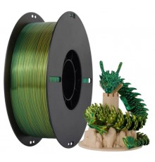 PLA Silk пластик для 3D принтера 1 кг 1,75 мм, Kingroon, NSC016 шелковый желтый, зеленый
