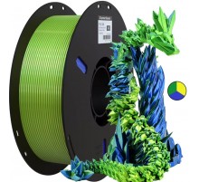PLA Silk пластик для 3D принтера 1 кг 1,75 мм, Kingroon, NSC021 желтый, синий, зеленый