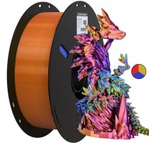 PLA Silk пластик для 3D принтера 1 кг 1,75 мм, Kingroon, NSC025 красный, золотой, синий