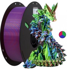 PLA Silk пластик для 3D принтера 1 кг 1,75 мм, Kingroon, NSC020 красный, зеленый, синий