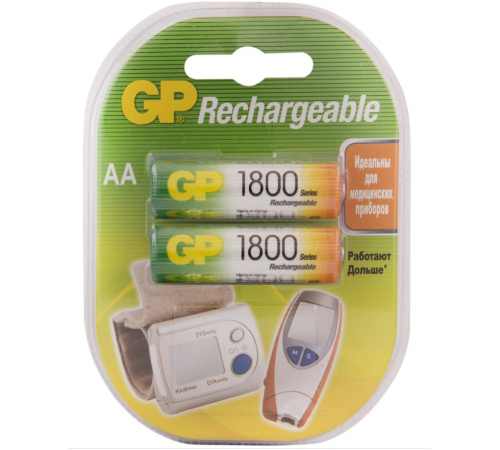 Аккумулятор AA GP R06-2BL 1800mAh (упаковка по 2 шт.)