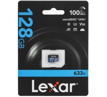 Флеш-накопитель MicroSD 128Гб Lexar 633x 100 MB/s Class10