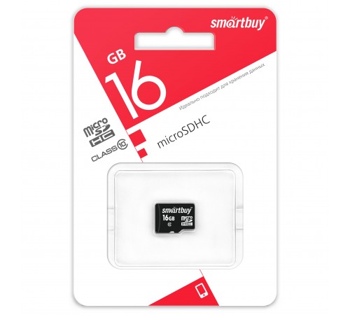 Флеш-накопитель MicroSD 16Гб SmartBuy Class 10 (Без адаптера)