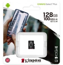 Флеш-накопитель MicroSD 128Гб Kingston Class10 Canvas Select Plus A1