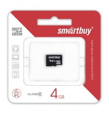 Флеш-накопитель MicroSD 4Гб SmartBuy Class 10 (Без адаптера)