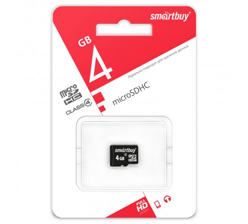 Флеш-накопитель MicroSD 4Гб SmartBuy Class 4 (Без адаптера)