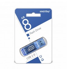 Флеш-накопитель USB 8Гб SmartBuy Glossy series, USB 2.0, синий