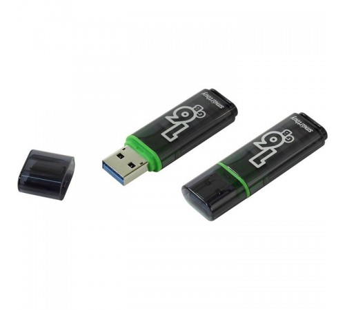 Флеш-накопитель USB 16Гб SmartBuy Glossy, USB 3.0, серый