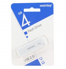 Флеш-накопитель USB 4Гб SmartBuy LM05, USB 2.0, белый