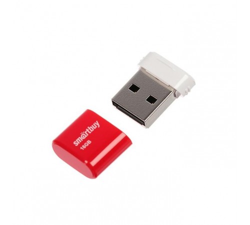 Флеш-накопитель USB 16Гб SmartBuy Lara, USB 2.0, Красный