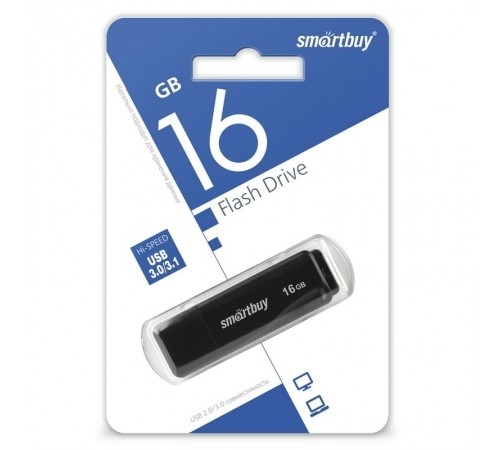 Флеш-накопитель USB 16Гб SmartBuy LM05, USB 3.0, Черный