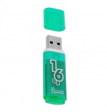 Флеш-накопитель USB 16Гб SmartBuy Glossy, USB 2.0, Зеленый