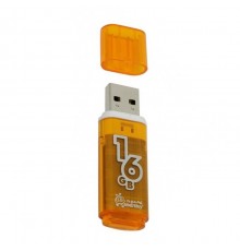 Флеш-накопитель USB 16Гб SmartBuy Glossy, USB 2.0, Оранжевый