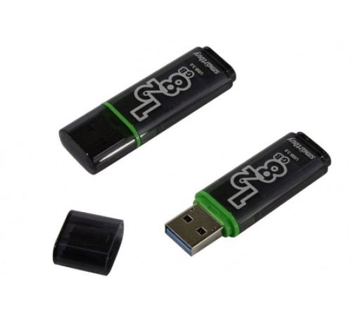 Флеш-накопитель USB 128Гб SmartBuy Glossy, USB 3.0, Серый