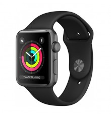 Смарт-часы Apple Watch Series 3, 38мм, серый космос + ремешок черный (MTF32RU/A)