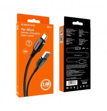 USB кабель micro USB Borofone BU14, Черный, 1.2 м