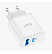 Сетевое зарядное устройство HOCO USB+Type-C C105A QC3.0+20W, белый