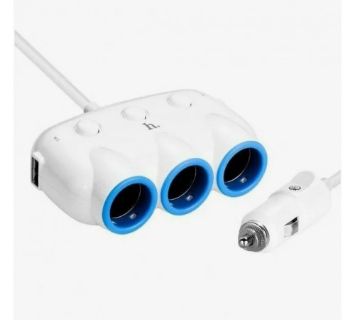 Разветвитель прикуривателя Hocco C1 на 3 прикуривателя, 2 USB, 3,1А