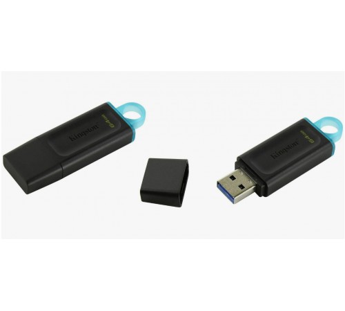Флеш-накопитель USB 64Гб Kingston DataTraveler Exodia USB 3.2, Черный/бирюзовый