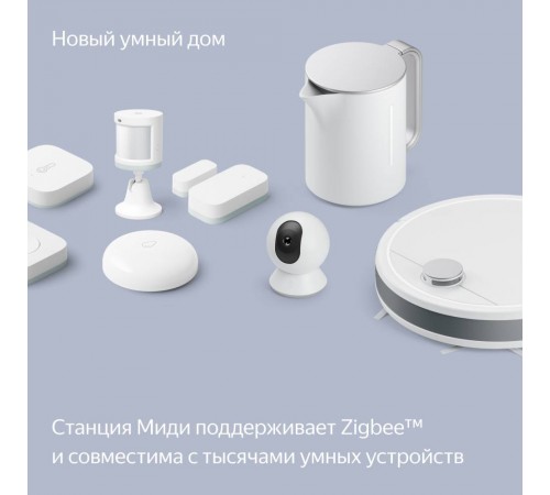 Умная колонка Яндекс Станция Миди с Алисой на YaGPT (YNDX-00054), оранжевая