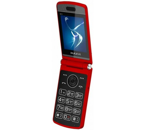 Мобильный телефон Maxvi E11, Красный + серебро