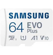 Флеш-накопитель MicroSD 64Гб Samsung EVO Plus MB-MC64KA Class 10 (С адаптером)