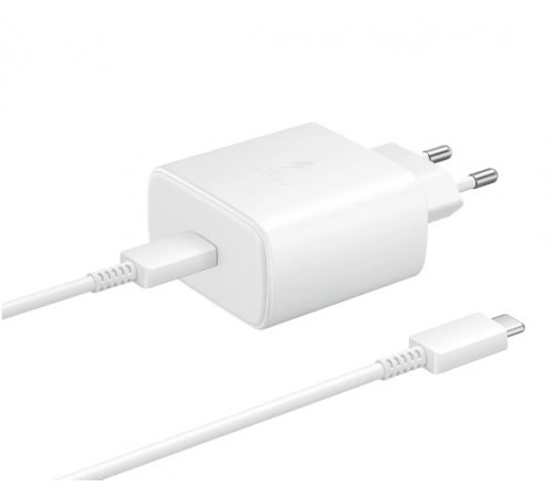 Сетевое зарядное устройство Samsung USB-C PD 45W с Type-C кабелем, белый, оригинал
