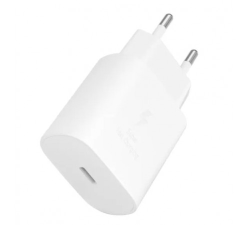 Сетевое зарядное устройство Samsung USB-C PD 25W, белый, оригинал