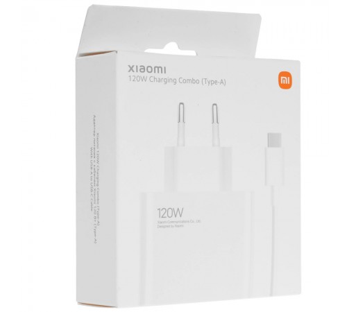 Сетевое зарядное устройство Xiaomi 120W Charging Combo Type-A с кабелем Type-C (MDY-14-EE), белый