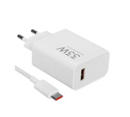 Сетевое зарядное устройство Xiaomi 33W Charging Combo Type-A с кабелем Type-C (MDY-11-EZ), белый