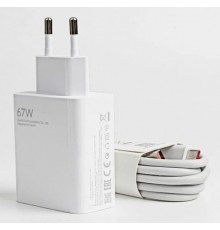 Сетевое зарядное устройство Xiaomi 67W Charging Combo Type-A с кабелем Type-C (MDY-12-EH), белый