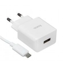 Сетевое зарядное устройство USB Hoco C106A 10.5W с Micro кабелем, белый