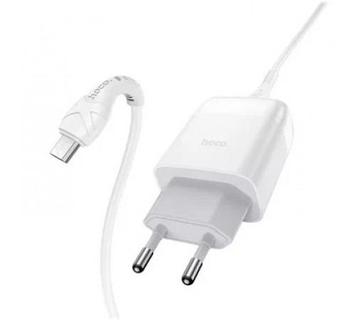 Сетевое зарядное устройство HOCO USB C72Q QC 3.0, 3A, с Type-C кабелем, белый