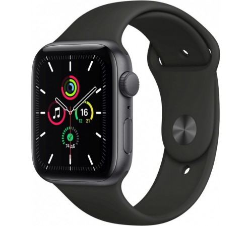 Смарт-часы Apple Watch Series SE, 44мм, корпус из алюминия цвета «серый космос», спортивный ремешок